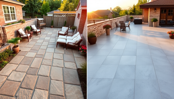 Porcelain Paving vs. Natural Stone: Elevating Your Outdoor Oasis